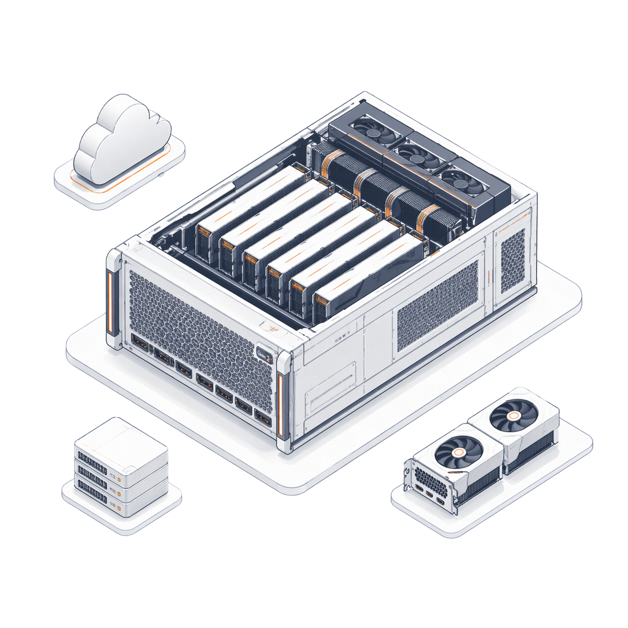 Illustrative Blackwell-GPU-Server-Grafik für kommende Services