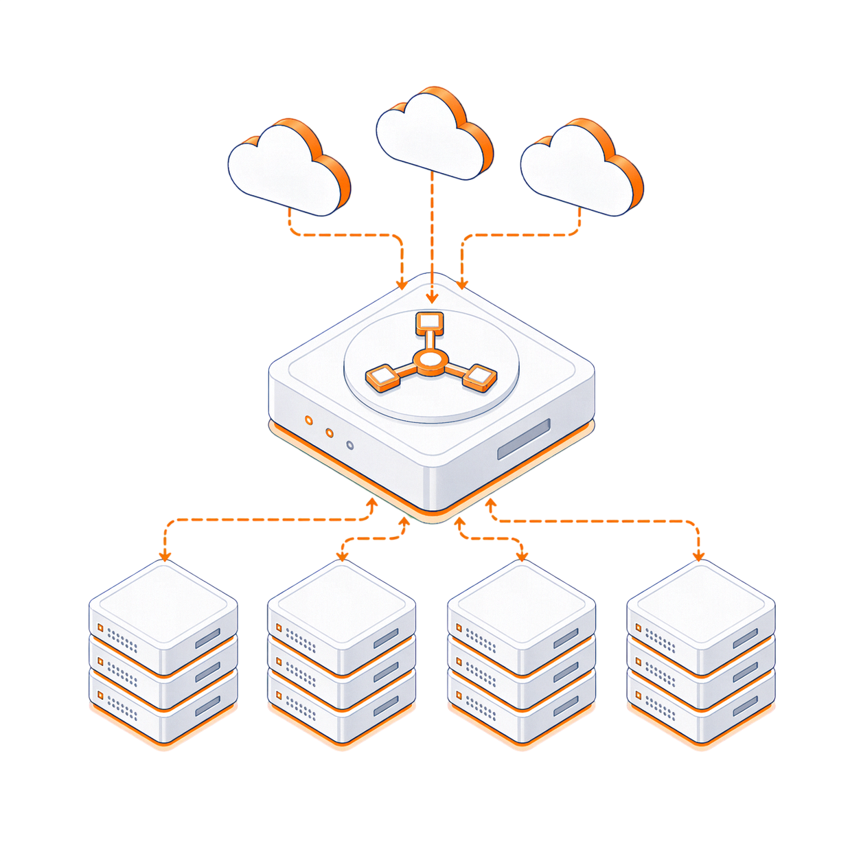 Illustrative Infrastruktur-Grafik für Load Balancer
