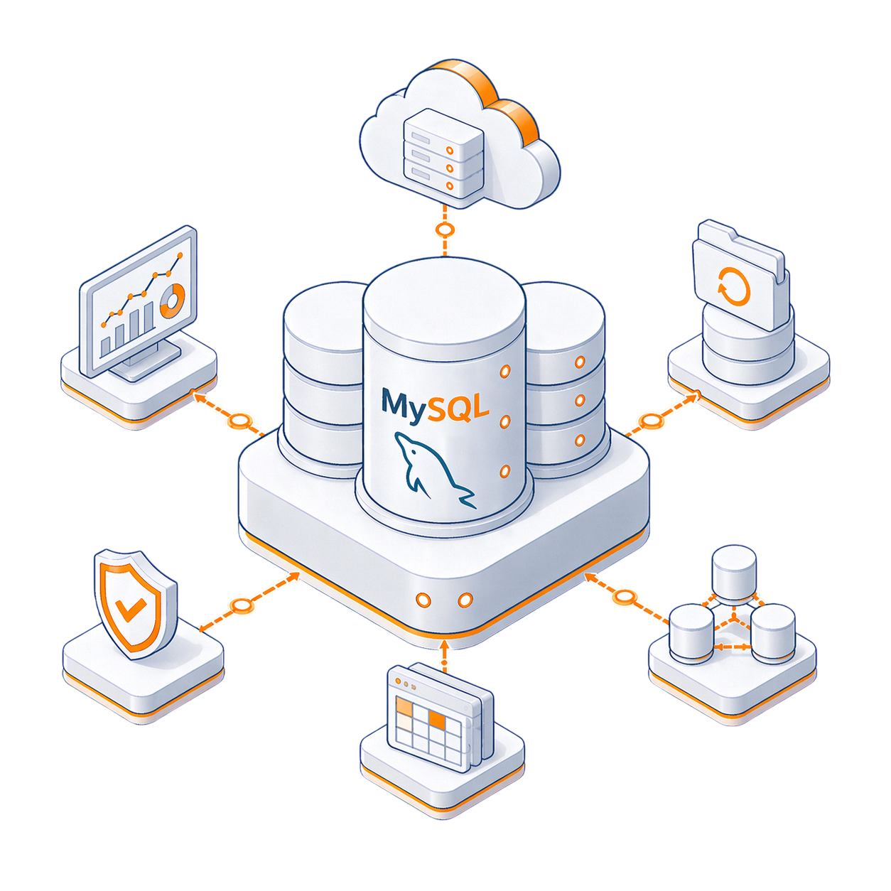 Illustrative Infrastruktur-Grafik für Managed MySQL