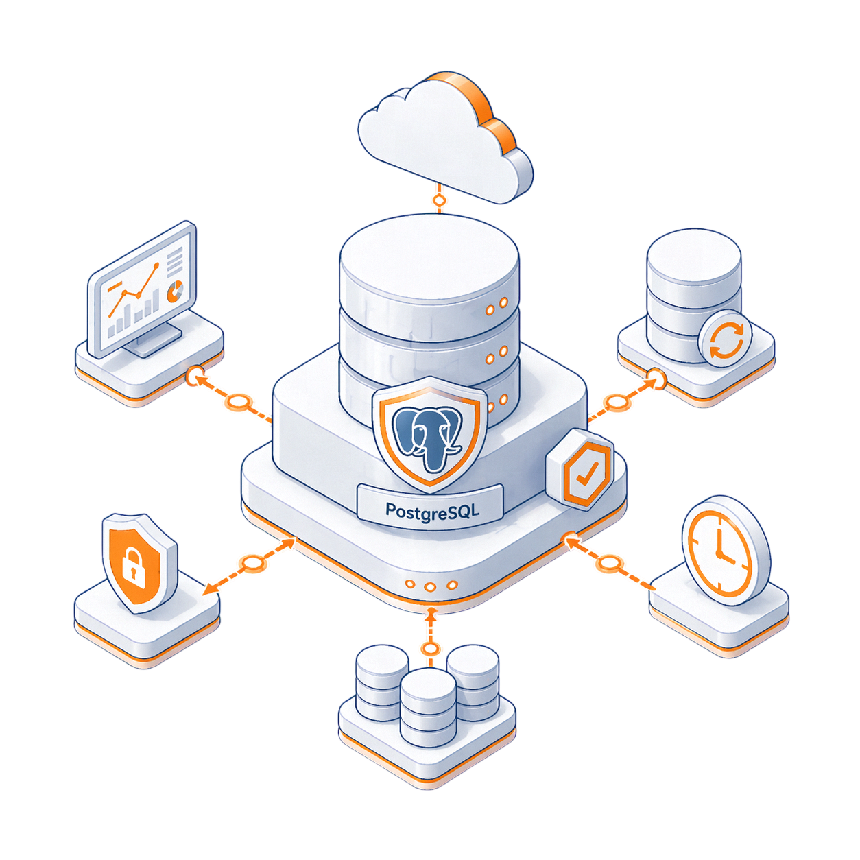Illustrative Infrastruktur-Grafik für Managed PostgreSQL